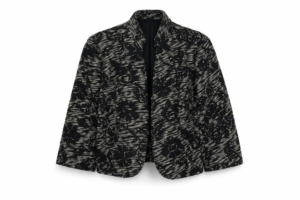 Next Womens Black Floral Jacket Blazer Size 14 Hook & Loop