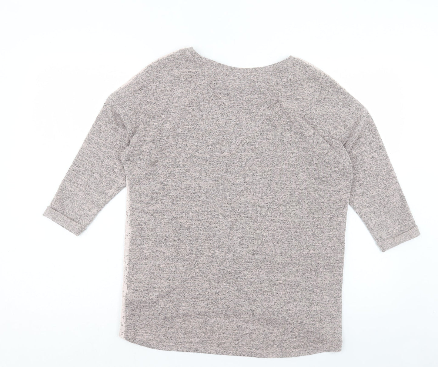 Warehouse Womens Grey Crew Neck Polyester Pullover Jumper Size 10
