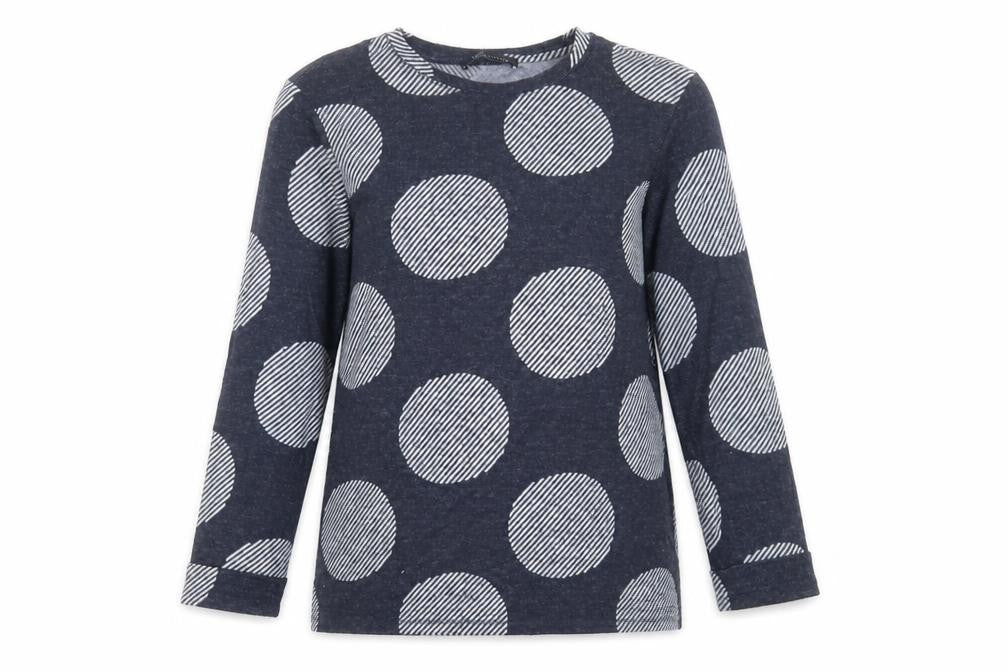 Marks and Spencer Womens Blue Crew Neck Polka Dot Polyester Pullover Jumper Size 10