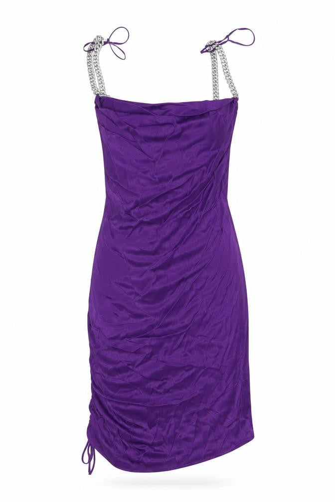 Zara Womens Purple Polyester Bodycon Size XS Cowl Neck Zip