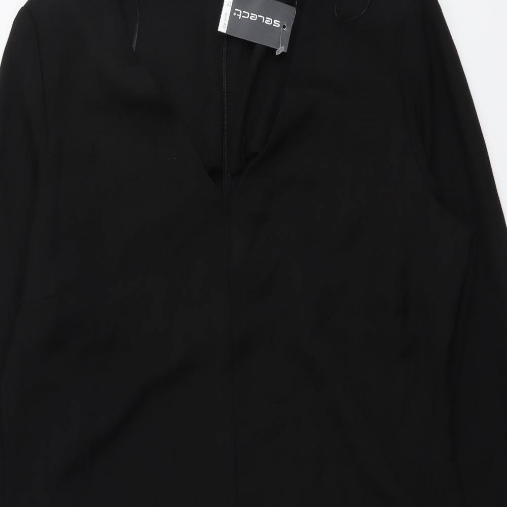 Selected Womens Black Polyester Playsuit One-Piece Size 12 Zip