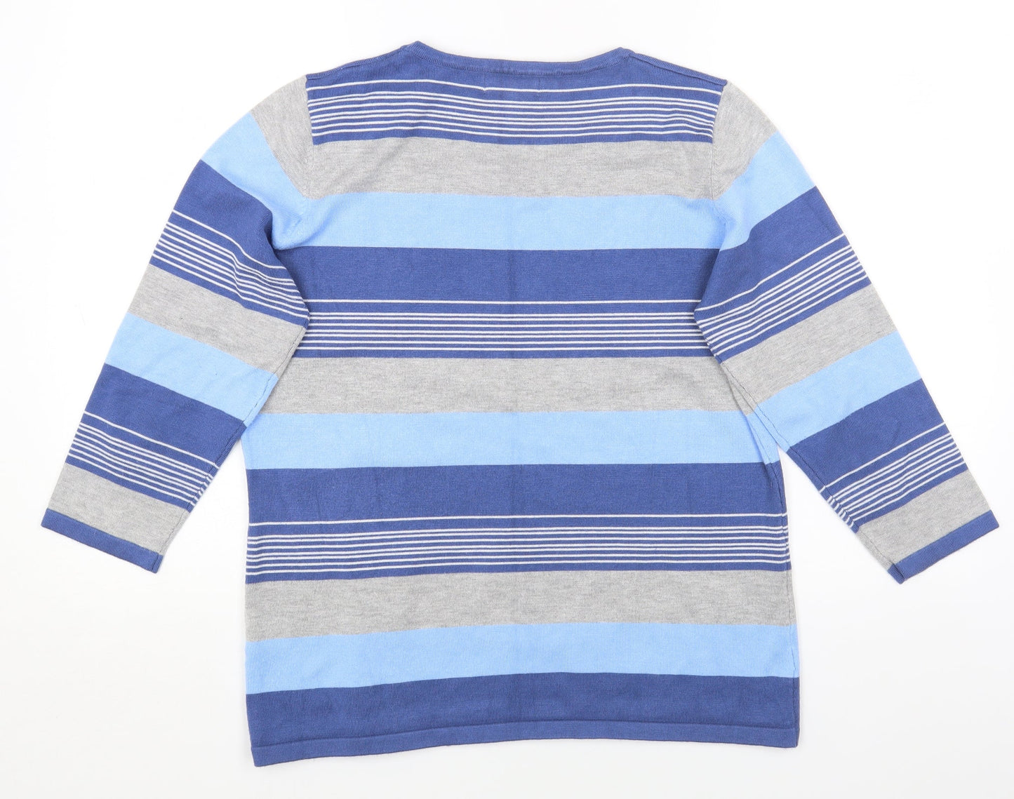 CHIANTI Mens Multicoloured Striped Viscose Pullover Sweatshirt Size L