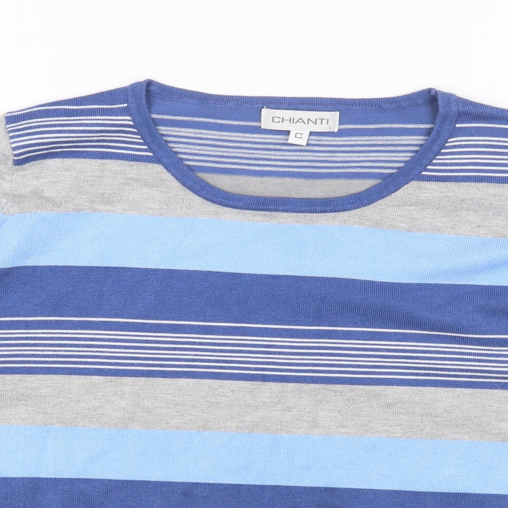 CHIANTI Mens Multicoloured Striped Viscose Pullover Sweatshirt Size L