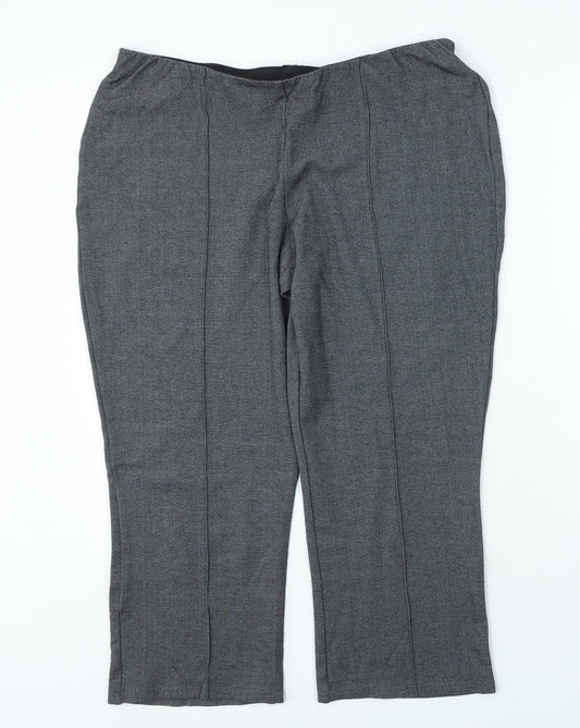Preworn Womens Grey Viscose Trousers Size 16 L23 in Regular