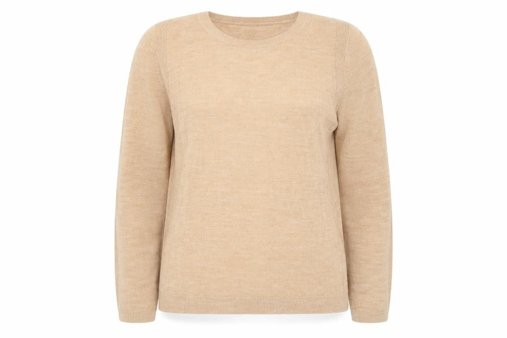 Marks and Spencer Womens Brown Crew Neck Acrylic Pullover Jumper Size 12