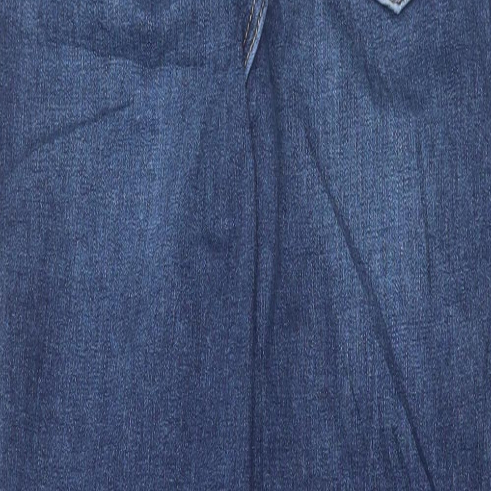 Marks and Spencer Womens Blue Cotton Skinny Jeans Size 8 L27 in Regular Button