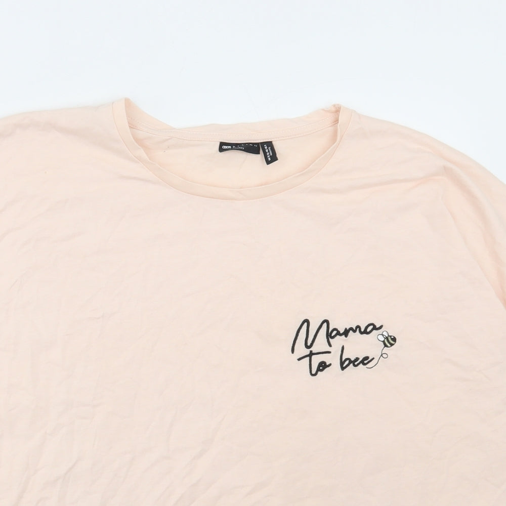 ASOS Womens Pink Cotton Basic T-Shirt Size 12 Round Neck - Mama to Bee