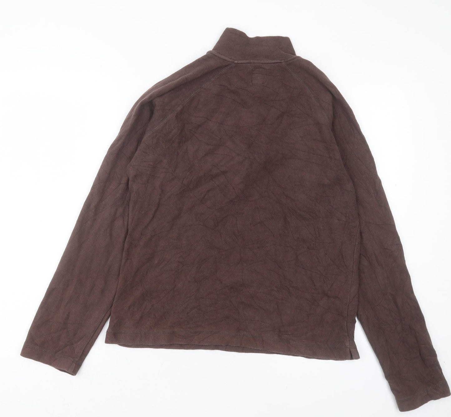 Roots Womens Brown Cotton Pullover Sweatshirt Size M Zip