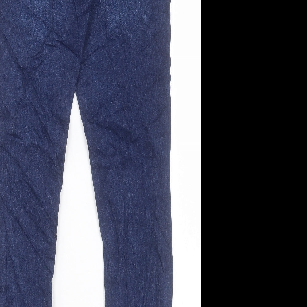Marks and Spencer Womens Blue Cotton Skinny Jeans Size 10 L28 in Regular Button