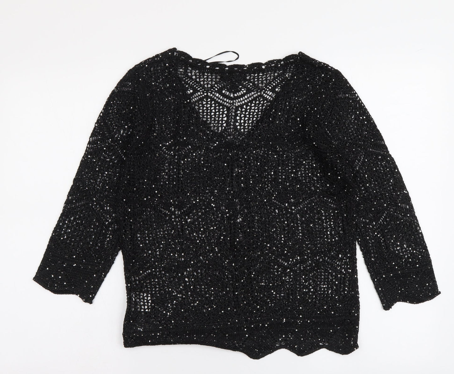 Casamia Womens Black Viscose Basic Blouse Size S V-Neck