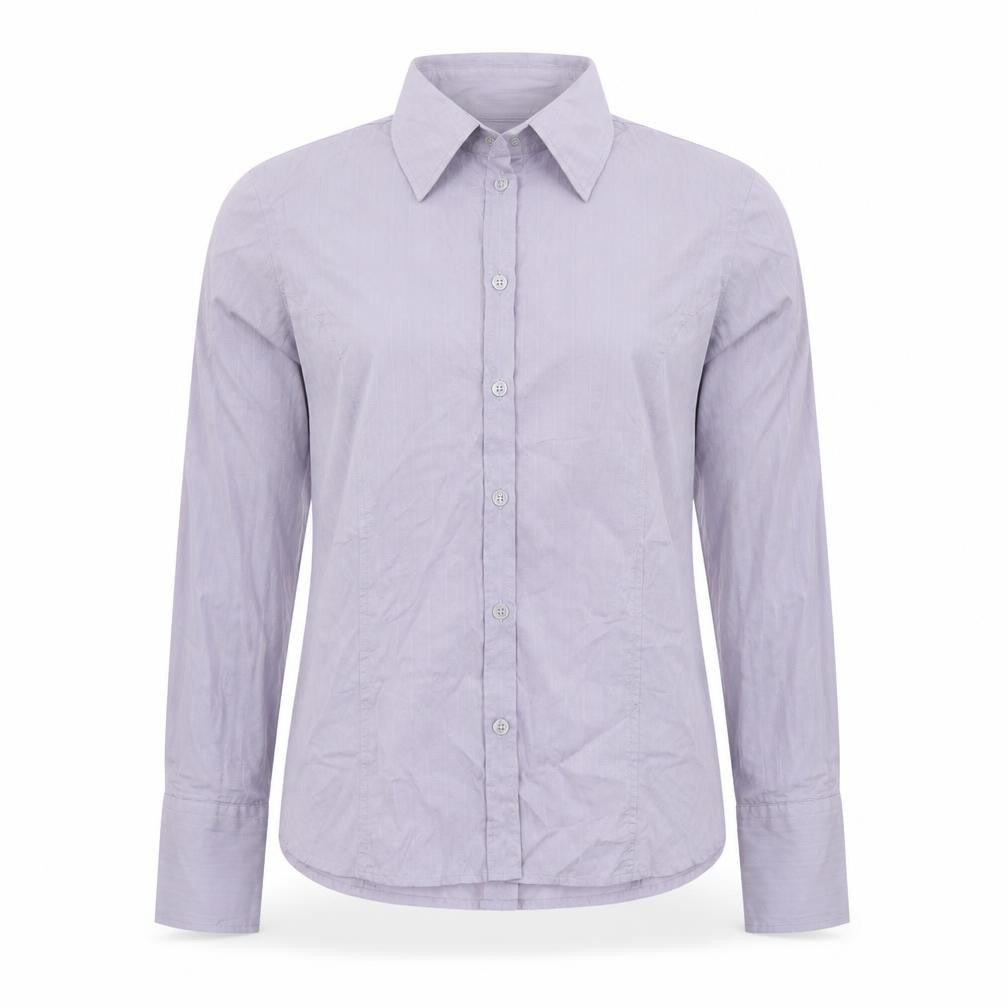 Avenue Womens Purple Striped Cotton Basic Button-Up Size 12 Collared
