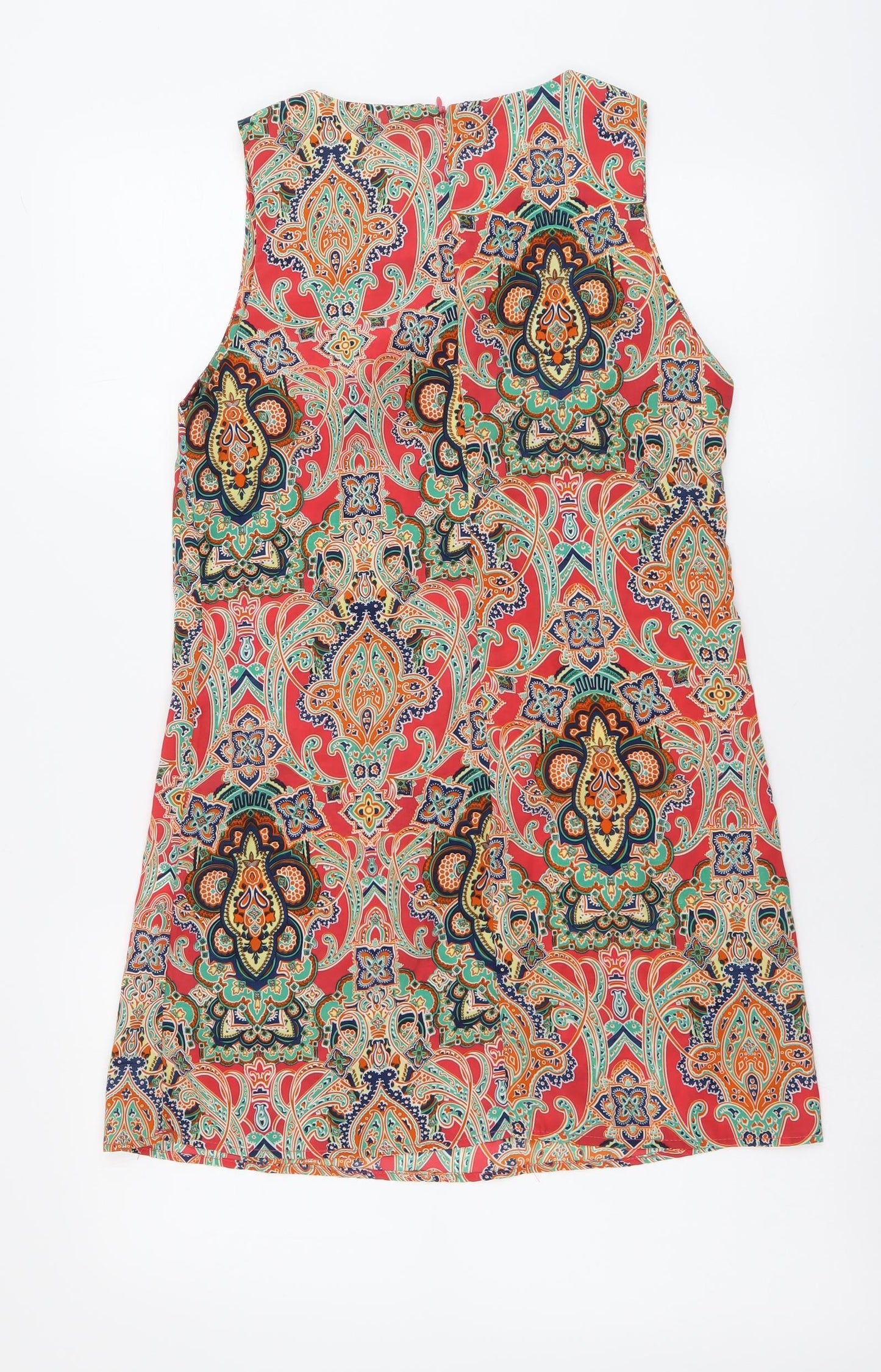 Glamorous Womens Multicoloured Geometric Polyester Mermaid Size 8 Round Neck Zip