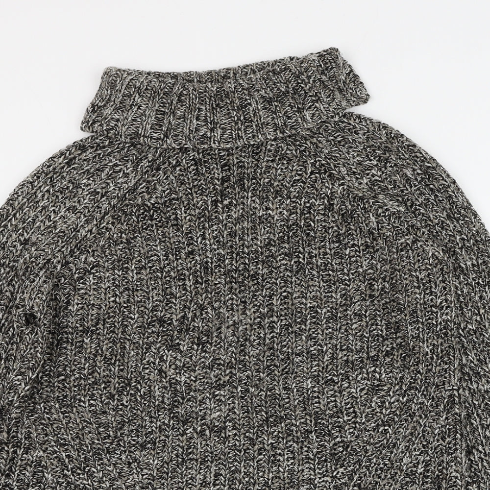 Topshop Womens Grey Roll Neck Acrylic Pullover Jumper Size 8