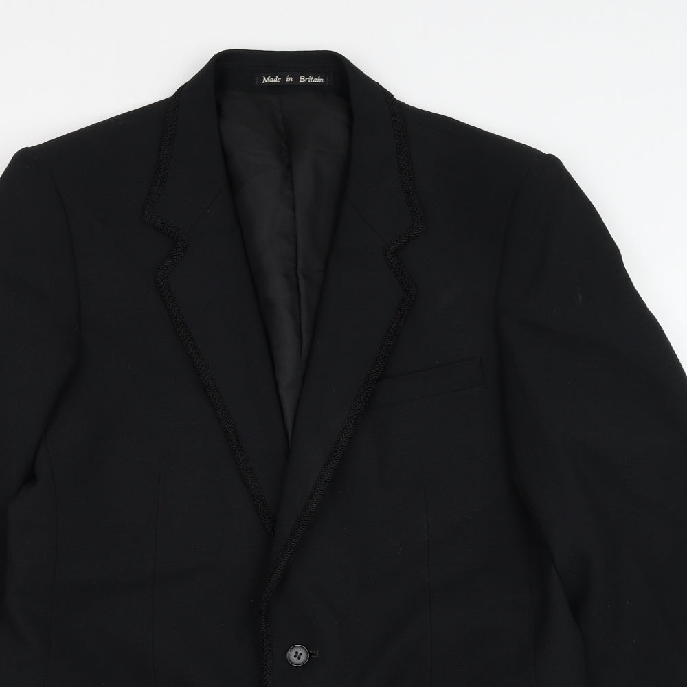 Grendale Mens Black Polyester Jacket Suit Jacket Size 38