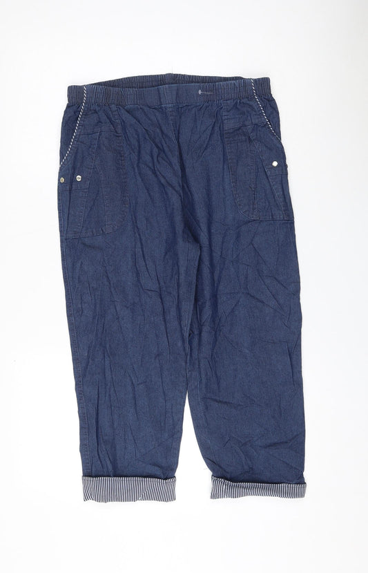 Preworn Womens Blue Cotton Bermuda Shorts Size 32 in L19 in Regular