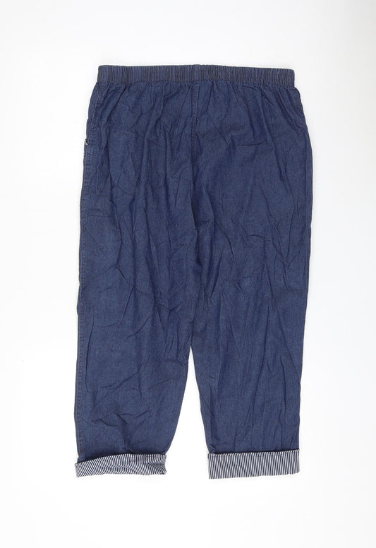 Preworn Womens Blue Cotton Bermuda Shorts Size 32 in L19 in Regular