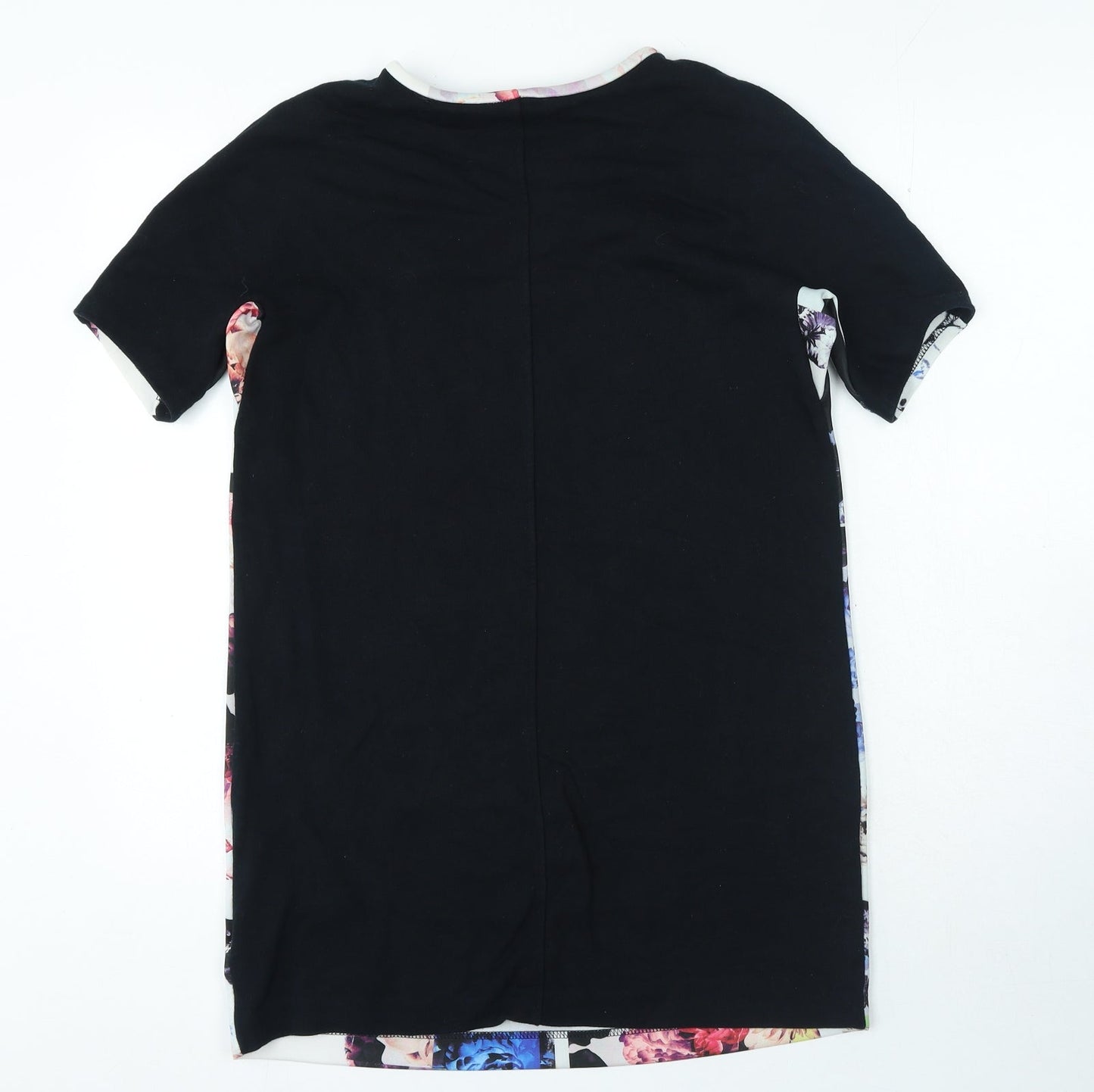 Zara Womens Multicoloured Geometric Polyester T-Shirt Dress Size M Round Neck Pullover
