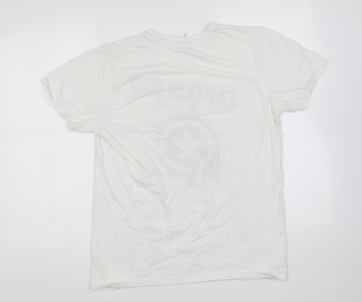 Gildan Mens White Cotton T-Shirt Size M Round Neck - Captain Dad