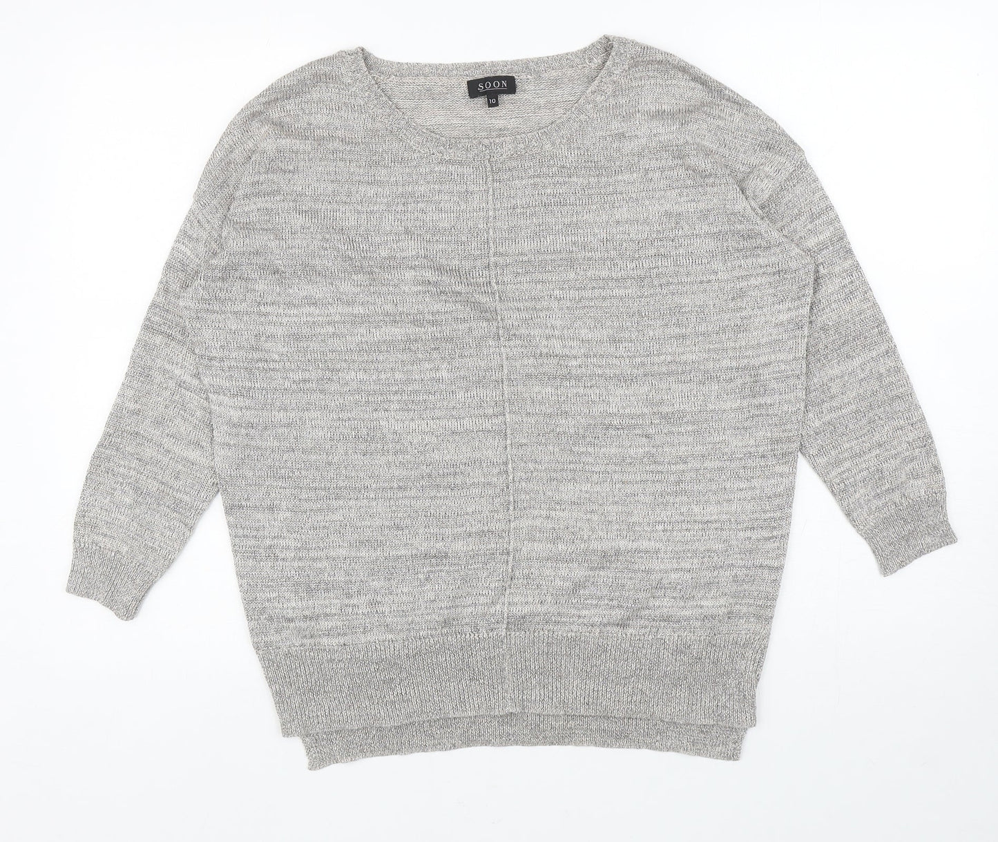 Matalan Womens Silver Round Neck Viscose Pullover Jumper Size 10