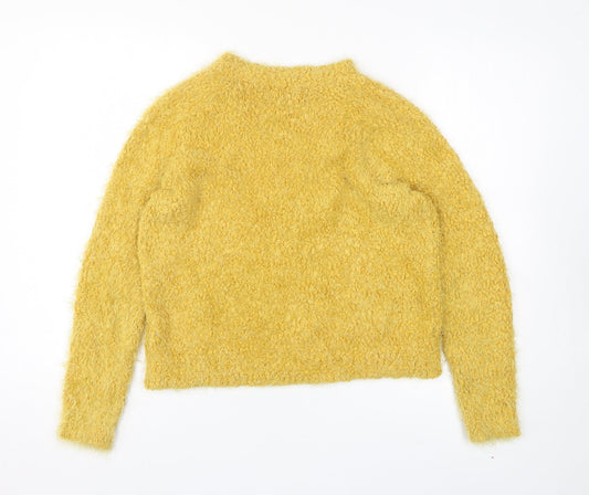 Amara Reya Womens Yellow Polyester Pullover Sweatshirt Size 12 Pullover