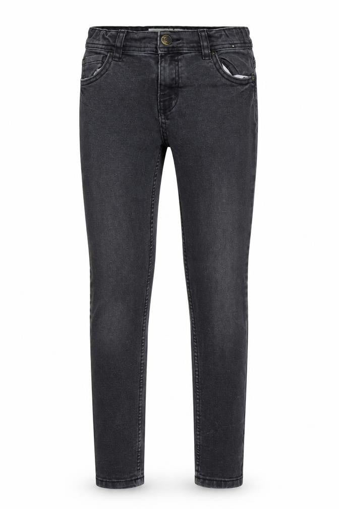 Denim & Co. Girls Black Cotton Skinny Jeans Size 8-9 Years Regular Zip