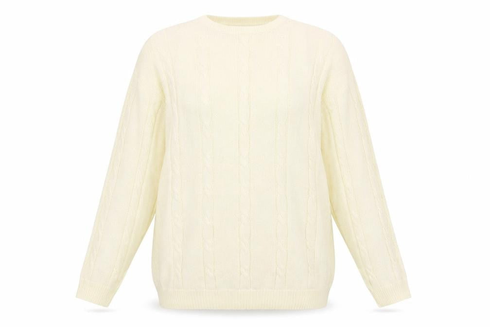Amy Moore Womens Ivory Round Neck 100% Cotton Pullover Jumper Size XL - Seasonal