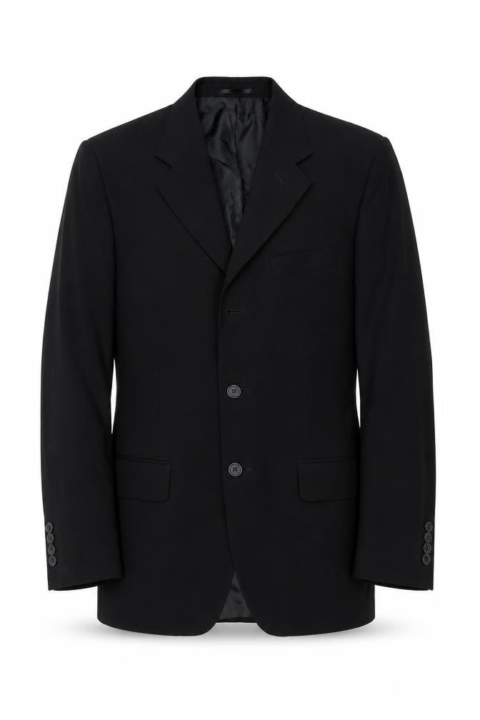 George Mens Black Polyester Jacket Suit Jacket Size 38