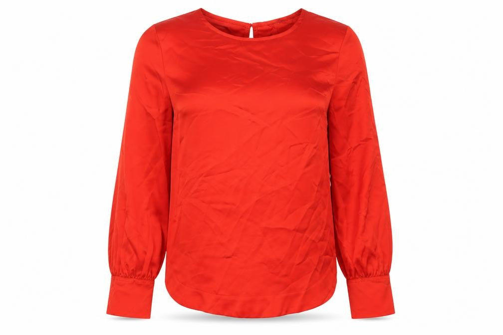 Marks and Spencer Womens Red Polyester Basic Blouse Size 6 Round Neck