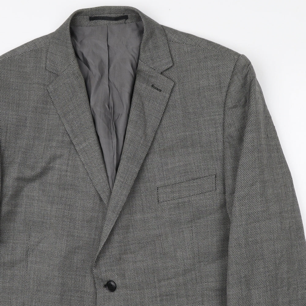 Fellini Mens Black Wool Jacket Blazer