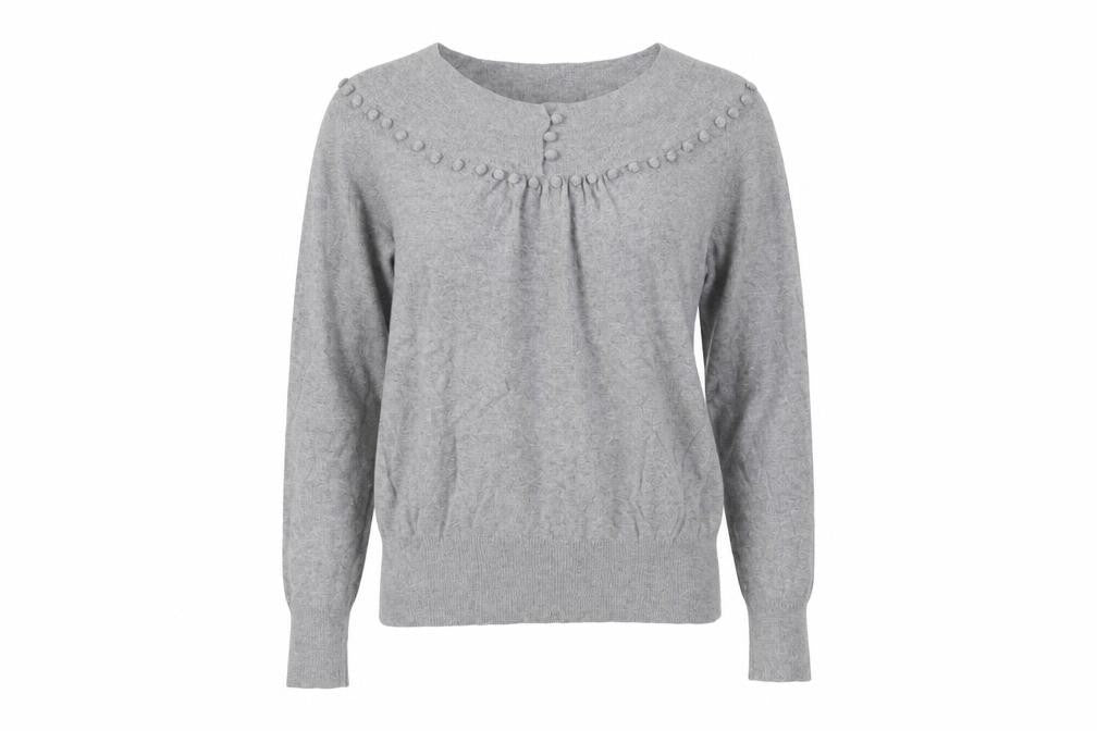 Marks and Spencer Womens Grey Boat Neck Viscose Pullover Jumper Size 12