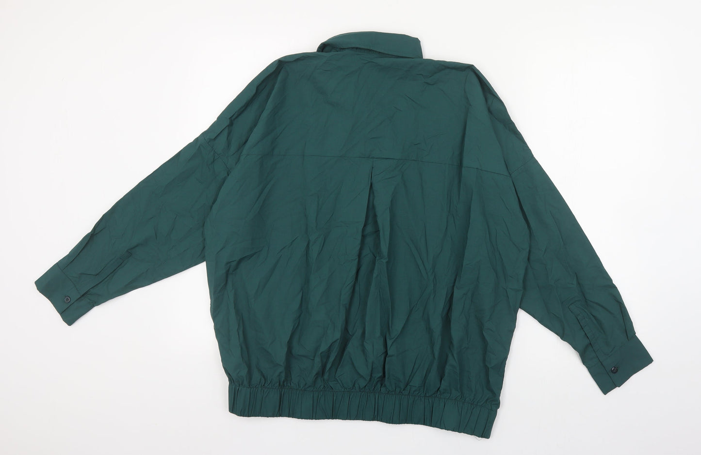 Khaadi Womens Green Viscose Basic Button-Up Size M Collared
