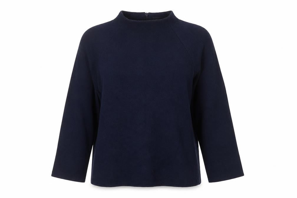 Marks and Spencer Womens Blue High Neck Polyester Pullover Jumper Size 12
