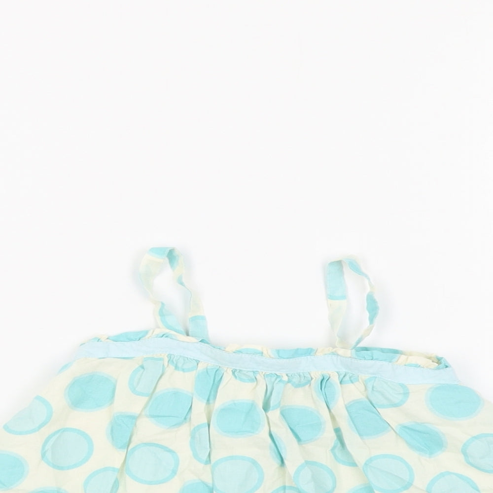 Gap Baby Ivory Polka Dot Cotton Camisole Tank Size 12-18 Months Square Neck Button