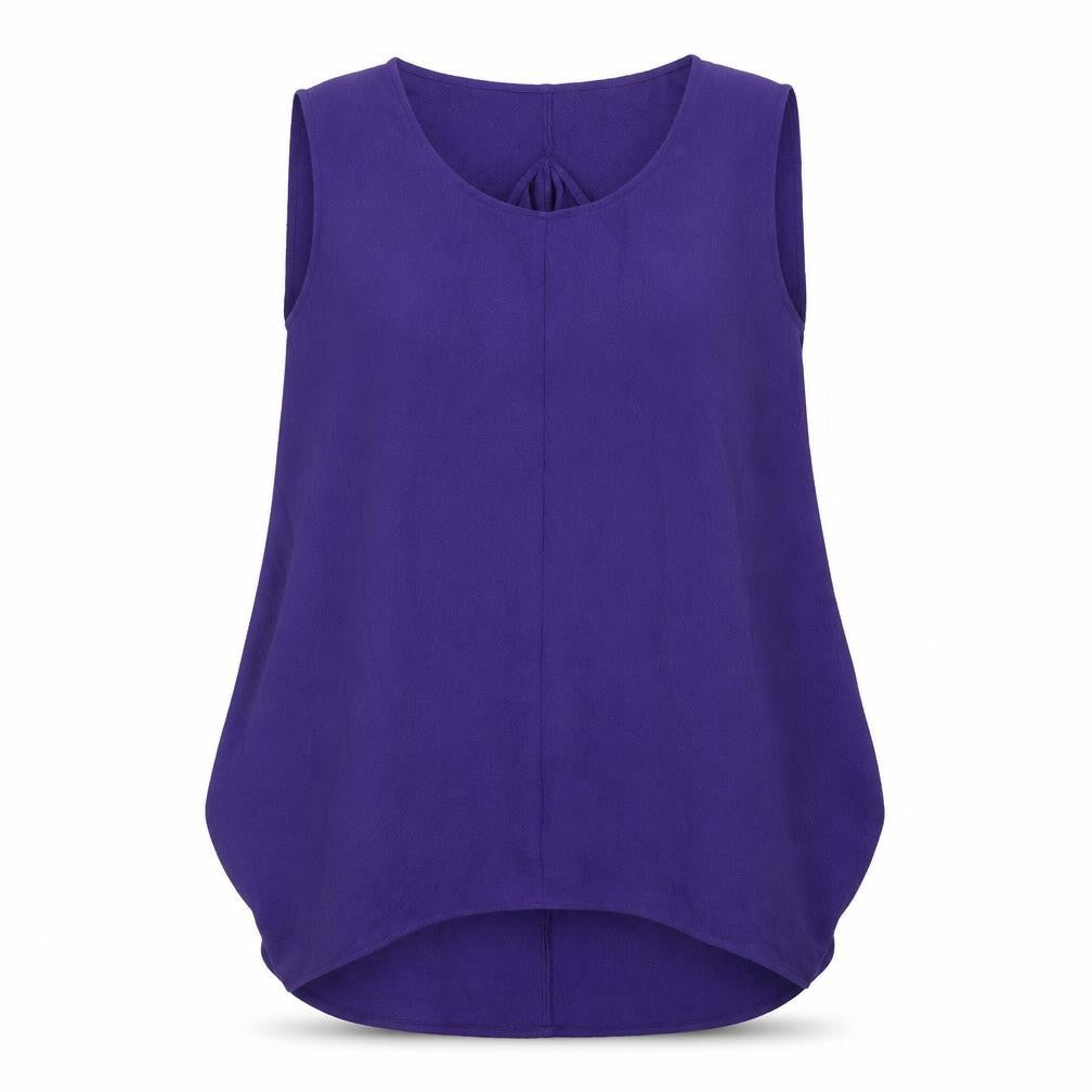 H&M Womens Purple Polyester Tunic Blouse Size 12 Round Neck