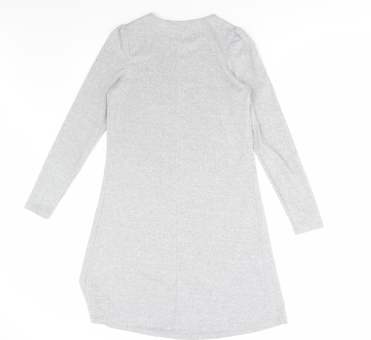 George Womens Grey Polyester Jumper Dress Size 8 Round Neck Pullover