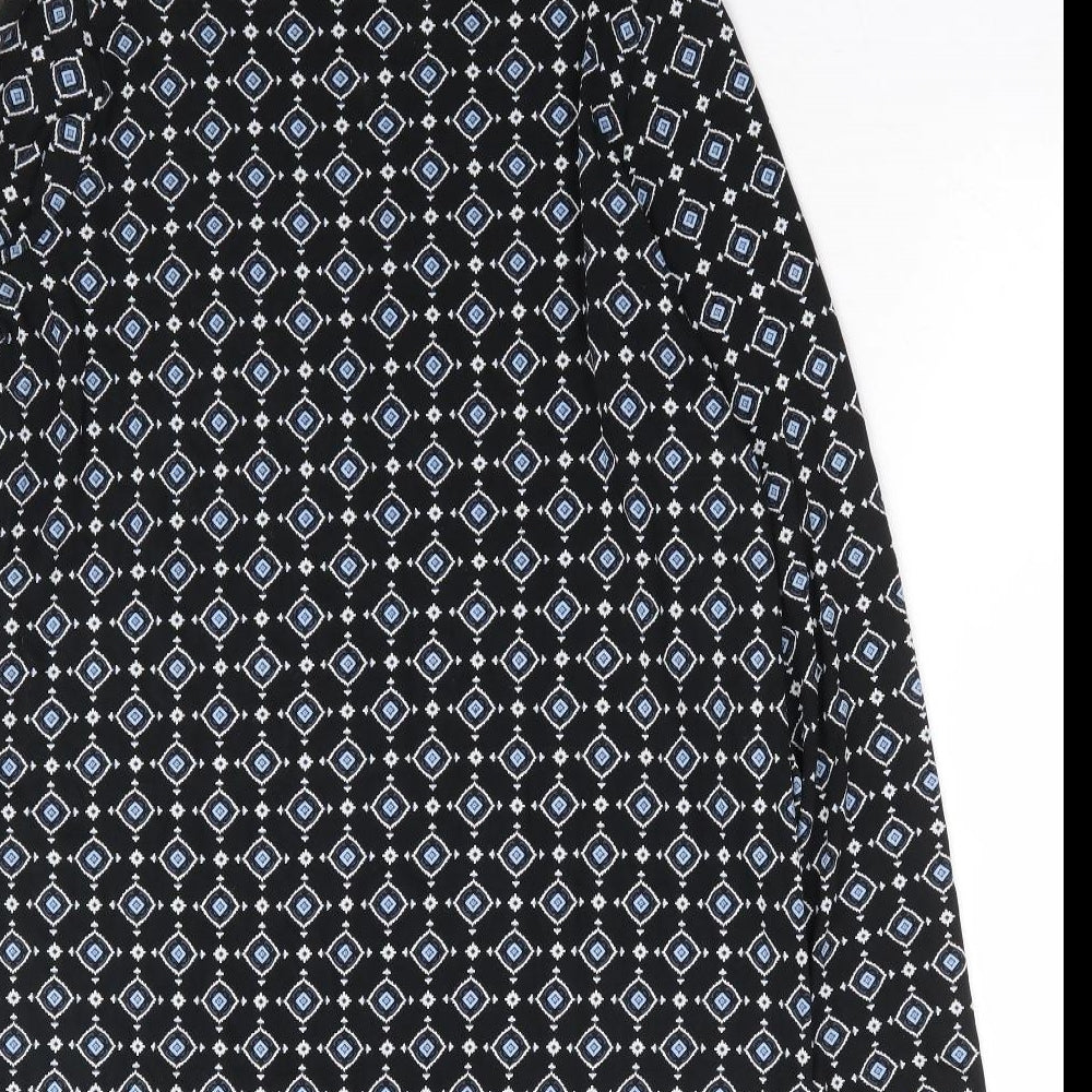 J. Jill Womens Black Geometric Rayon Shift Size XS Round Neck Pullover