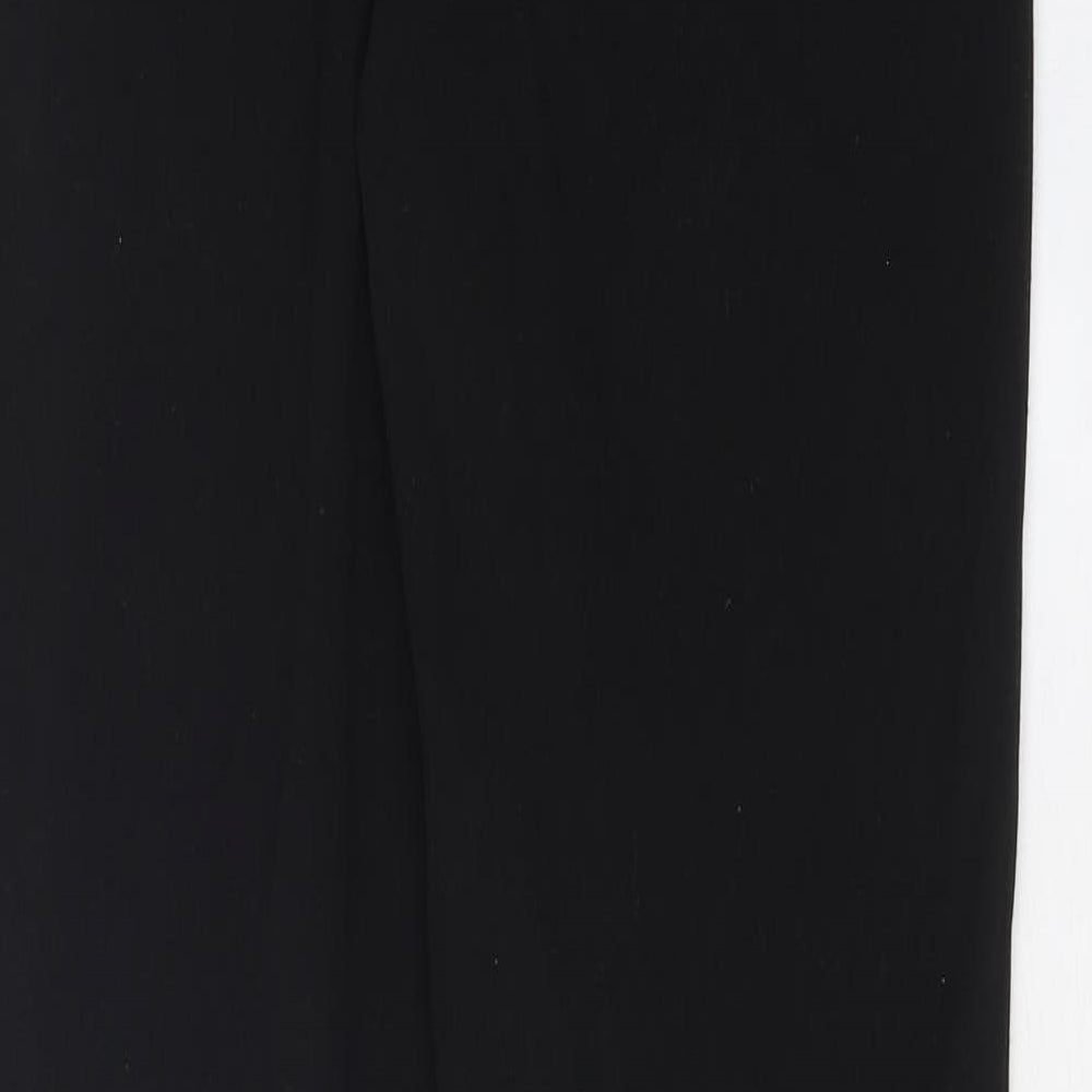 Marks and Spencer Womens Black Polyester Trousers Size 8 L38 in Regular Zip