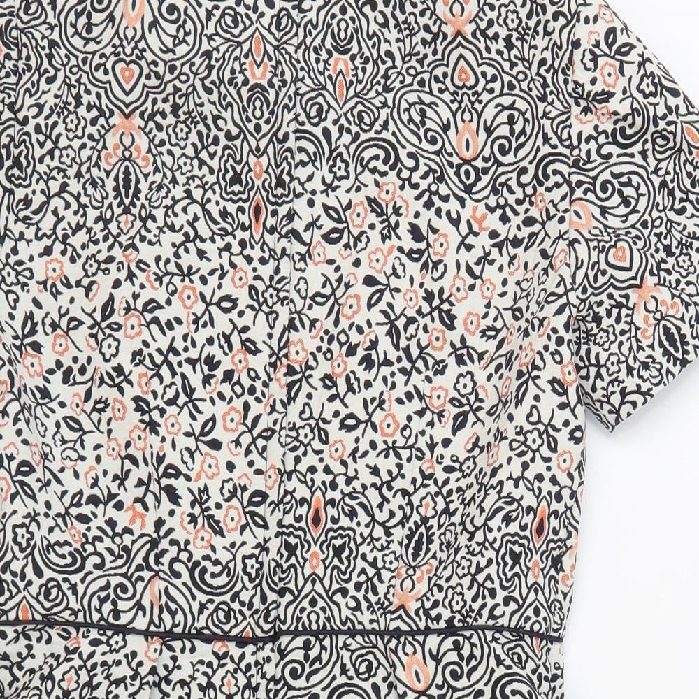 H&M Womens Multicoloured Floral Polyester Sheath Size 6 Round Neck Zip