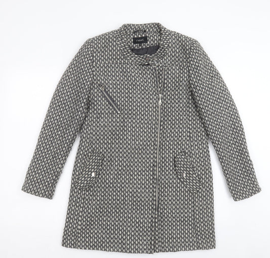 NEXT Womens Grey Geometric Jacket Size 8 Zip