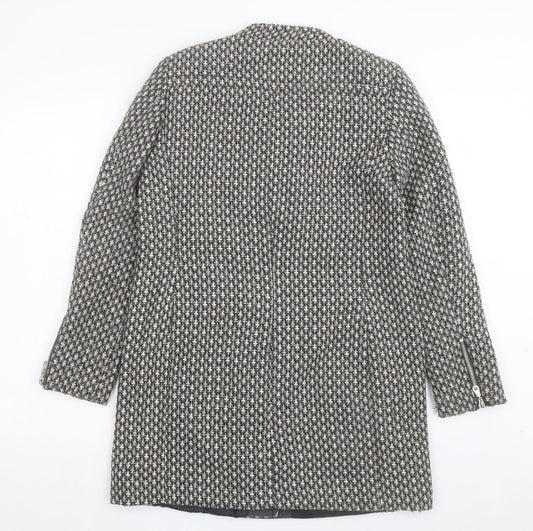 NEXT Womens Grey Geometric Jacket Size 8 Zip
