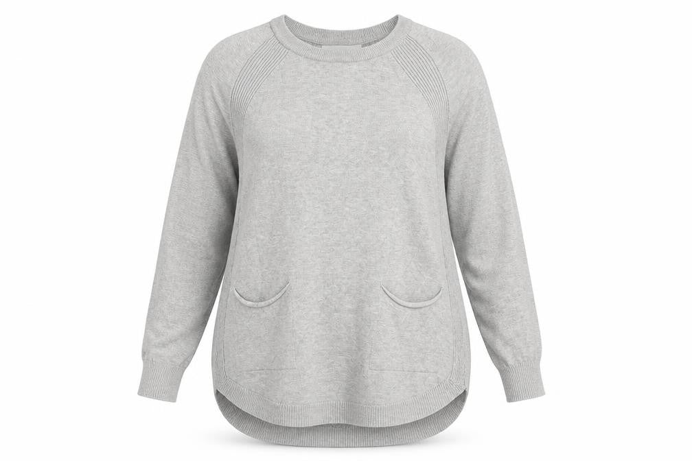 Mud Flowers Womens Grey Crew Neck Viscose Pullover Jumper Size S