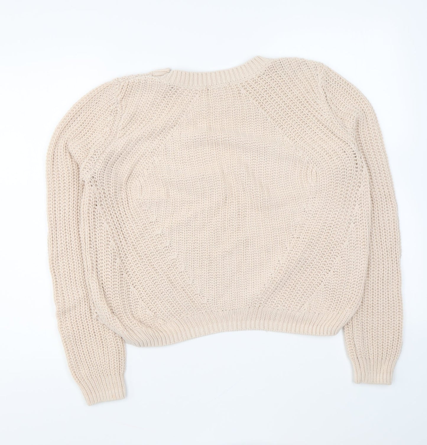 H&M Womens Pink Round Neck Cotton Pullover Jumper Size M