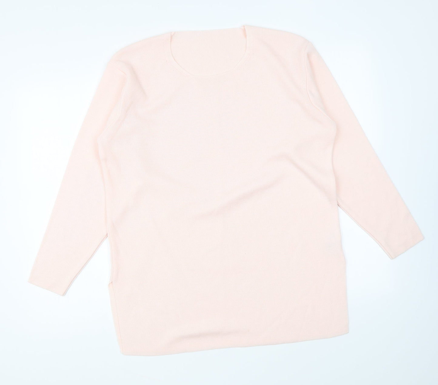 Marks and Spencer Womens Pink Round Neck Acrylic Pullover Jumper Size 10