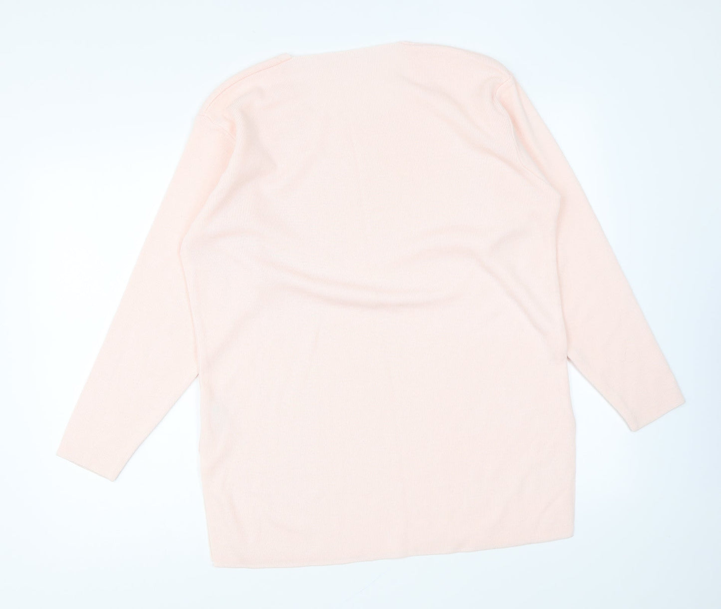 Marks and Spencer Womens Pink Round Neck Acrylic Pullover Jumper Size 10