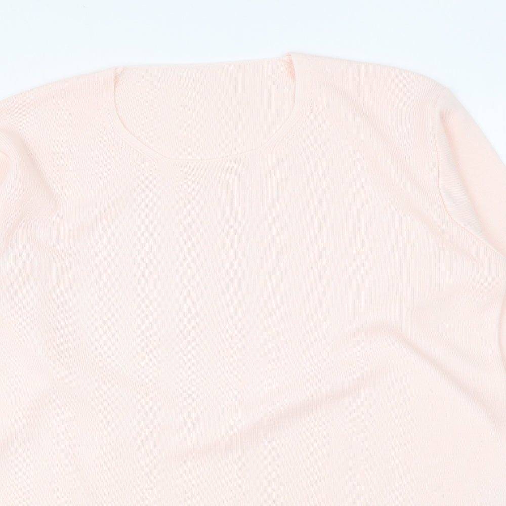 Marks and Spencer Womens Pink Round Neck Acrylic Pullover Jumper Size 10