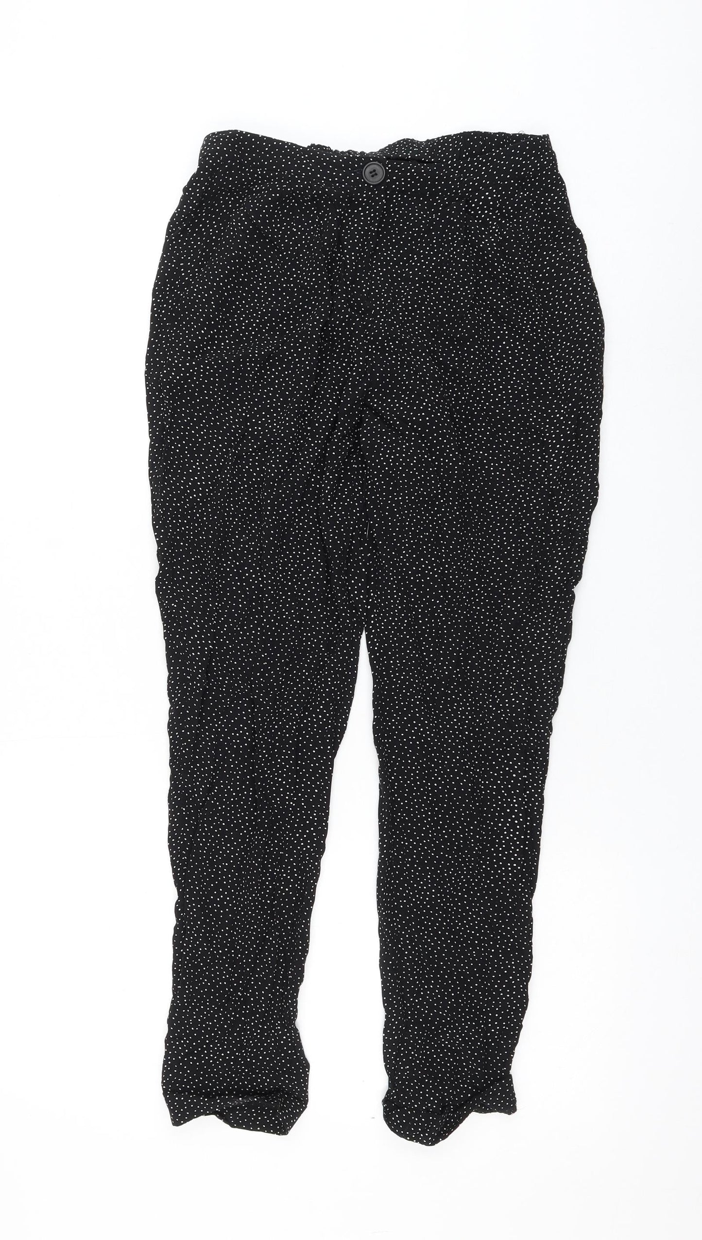 Cooperative Womens Black Polka Dot Viscose Trousers Size XS L26 in Regular Zip