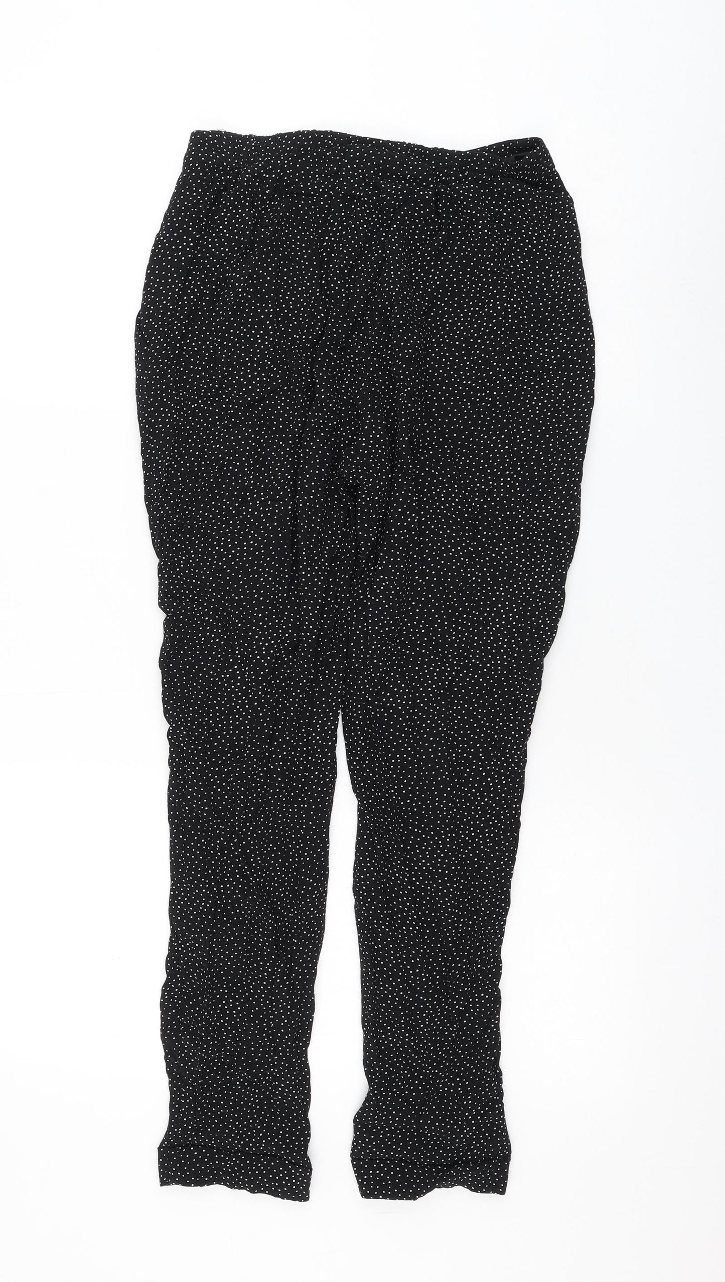 Cooperative Womens Black Polka Dot Viscose Trousers Size XS L26 in Regular Zip