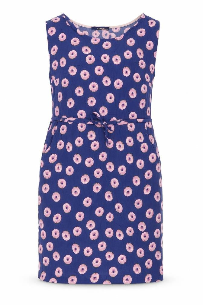 Luur Womens Blue Geometric Polyester Shift Size 14 Round Neck Pullover - Doughnut