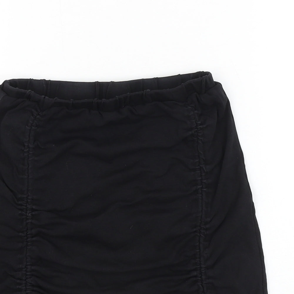 Podium Marbella Womens Black Polyester Mini Skirt Size S Drawstring