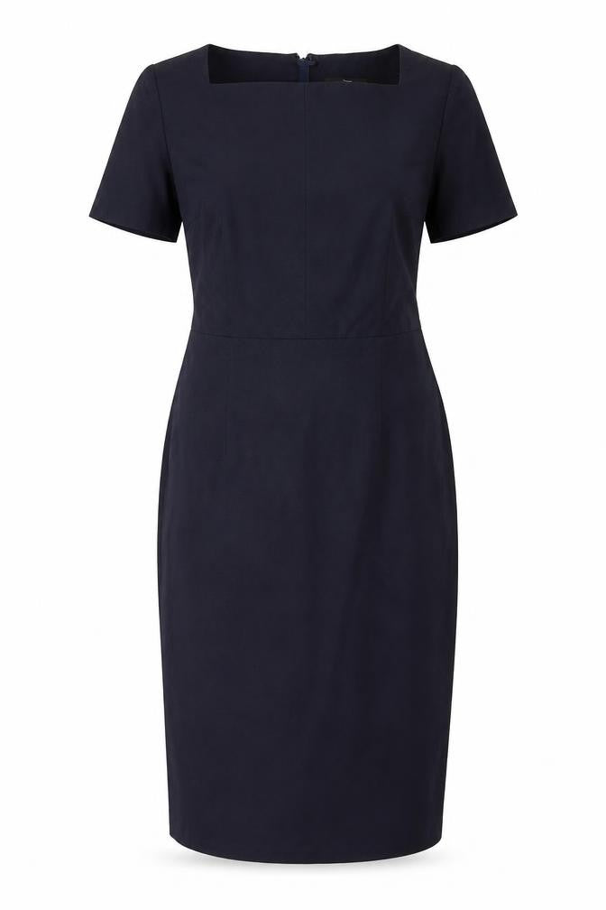NEXT Womens Blue Polyester Shift Size 10 Square Neck Zip